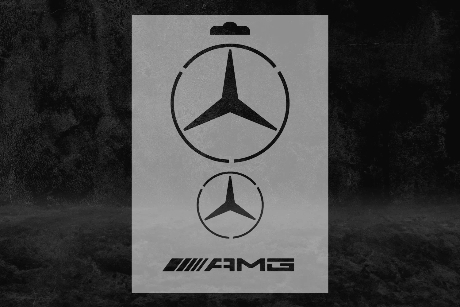Mercedes AMG Desenli Stencil Kalıbı, Araba Logosu Stencil görsel 2